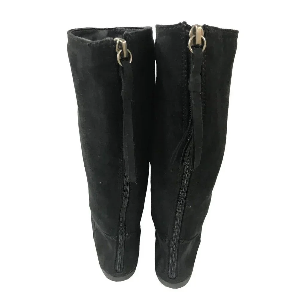 12M Girls Youth Sonoma Microfiber Black Back Zip Boots‎